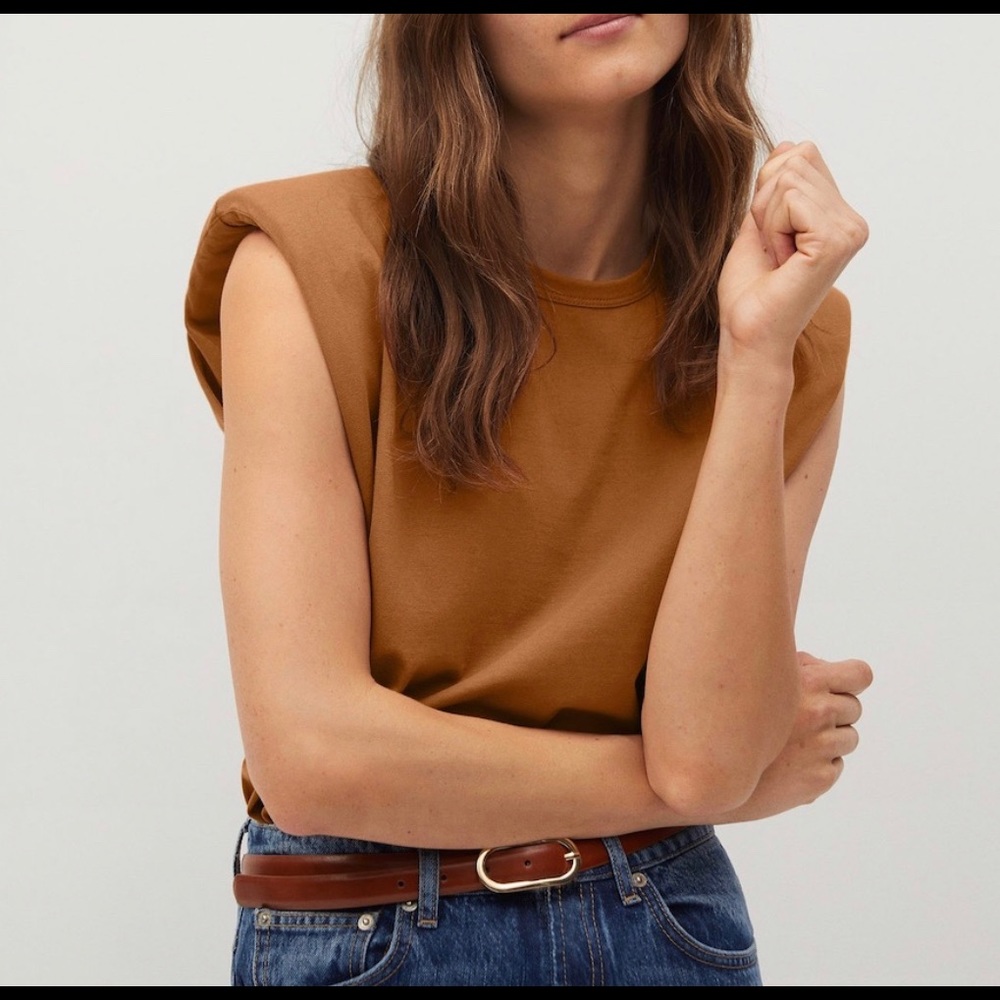 MANGO Padded tank/tshirt terracotta top